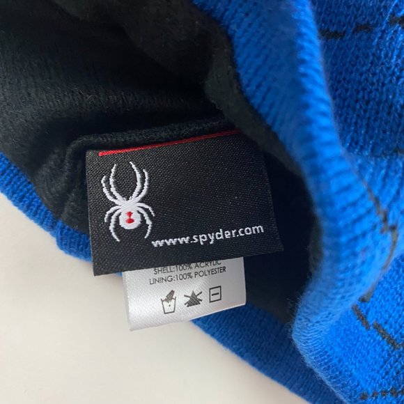 NEW Spyder Web Beanie Hat Cap Toque Blue Ski Snowboard Men's One Size Fits Al - Picture 6 of 7